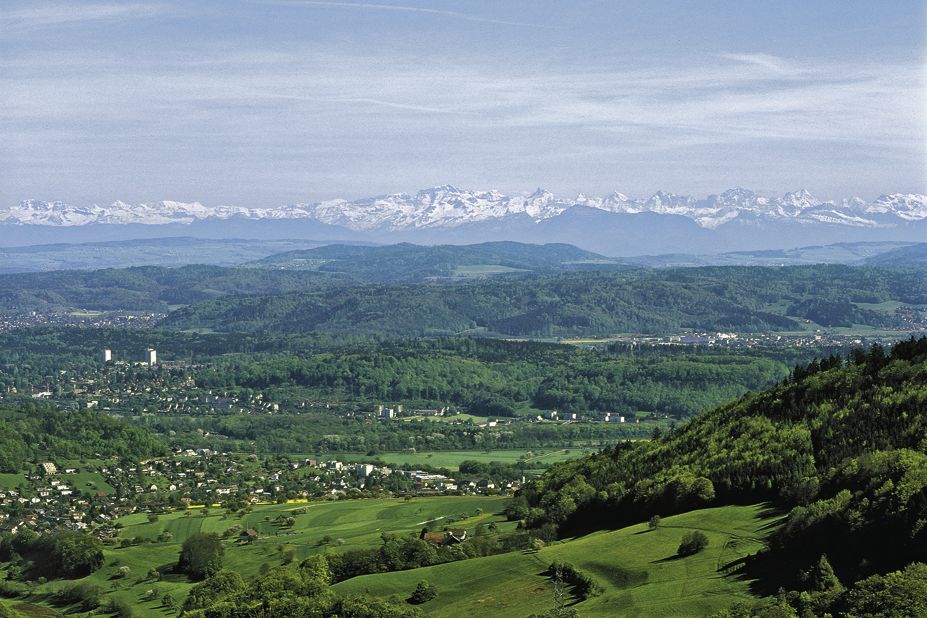 Aussicht mit Alpenpanorama