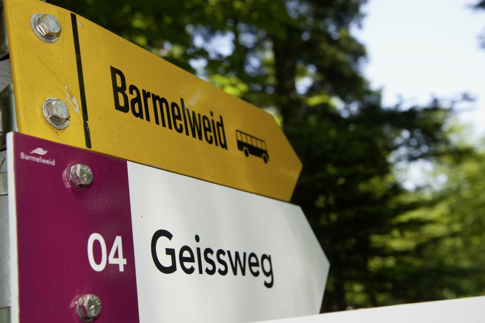 Wanderwegweiser Barmelweid